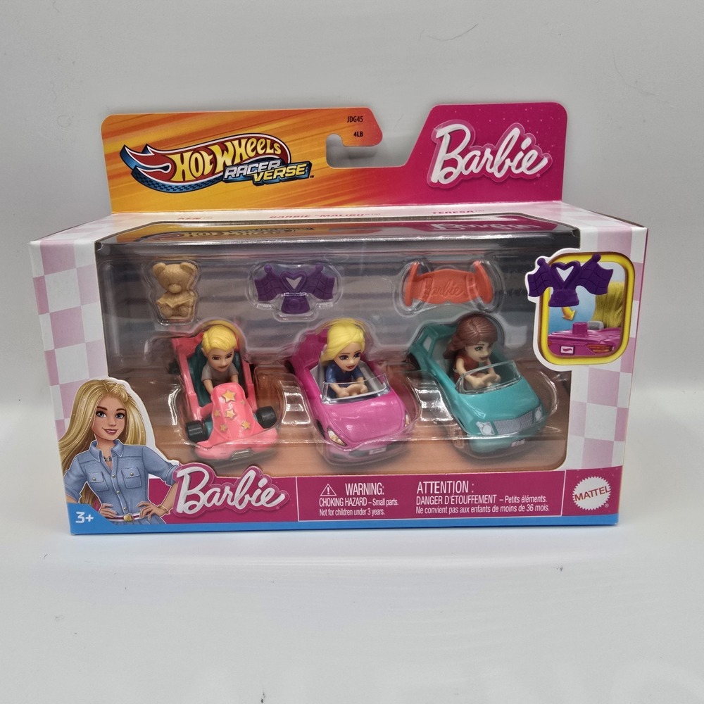 2025 Hot Wheels Racer Verse BARBIE - Ken, Barbie Malibu and Teresa
